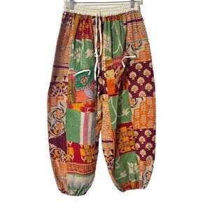 Kantha Blinkbuy Jogger Pants Multicolor Small to Large Boho Kantha Patchwork New